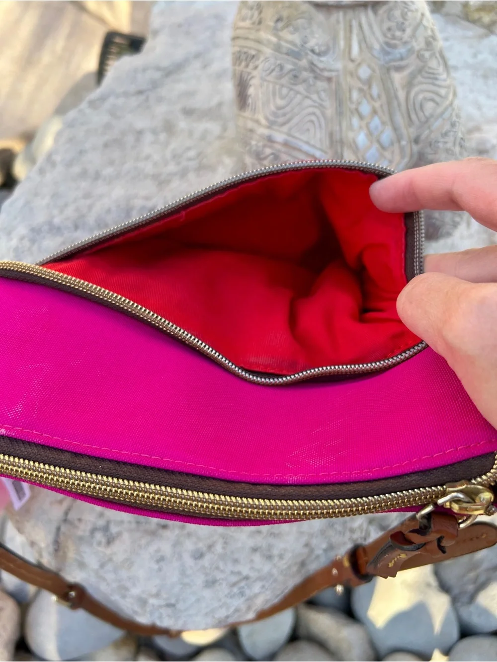 Dooney & Bourke Nylon Double Zip Crossbody Bag with New Rainbow LaBubu!